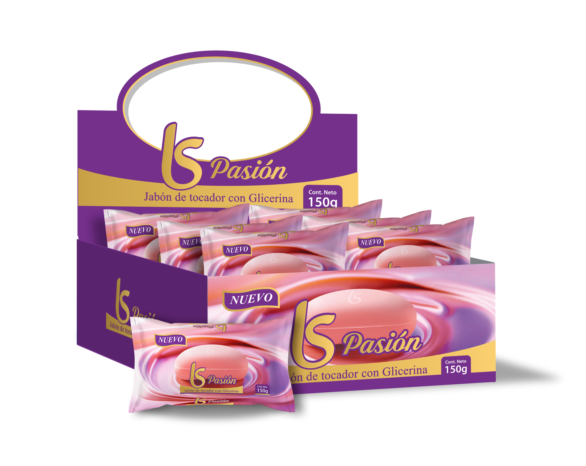 Jabón LS Pasión de 150 g en caja autoexhibible